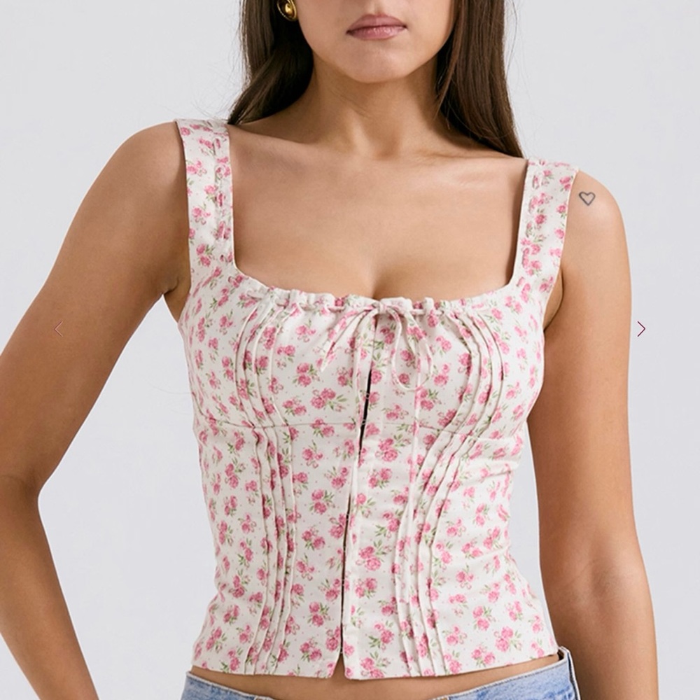 House of CB Floral Pink Tank Top